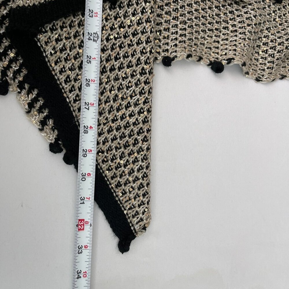 Alberto Makali Open Front Cardigan Mixed Media Sparkly Boho Gspy Sweater Women M - Picture 10 of 11